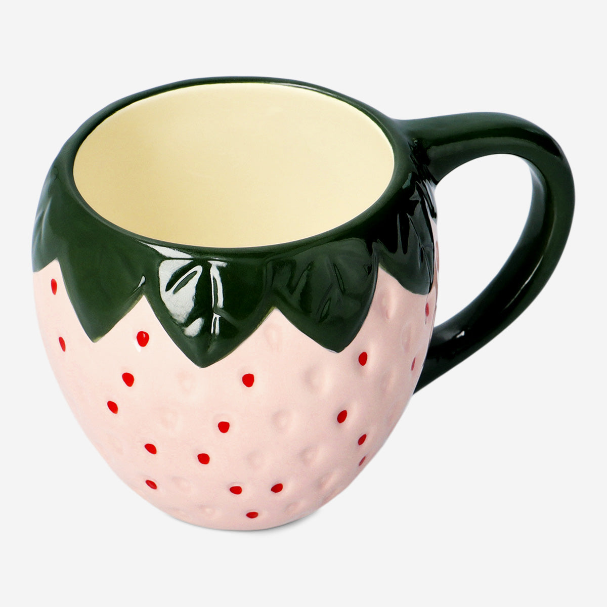 Pink Strawberry Mug 350ml  Cute Ceramic Drinkware for Home  Flying Tiger  Copenhagen