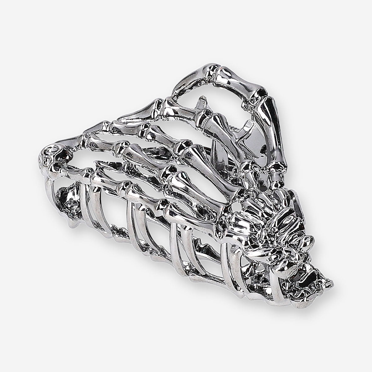 Textile skeleton hair clip with black and white design, by Flying Tiger Copenhagen, featuring a detailed skeleton motif.
