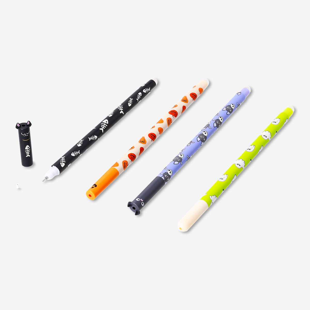 Set of four erasable gel pens with Halloween print by Flying Tiger Copenhagen, featuring festive and fun office writing tools.
