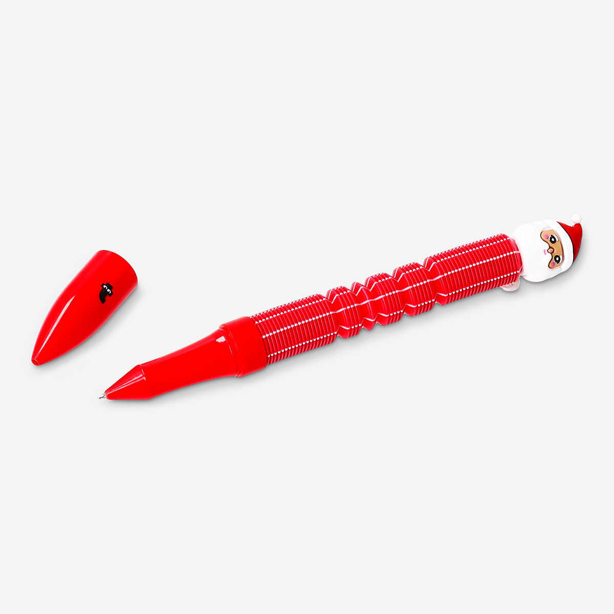 Flying Tiger Copenhagen spring Santa ballpoint pen with colorful Santa design for office use.