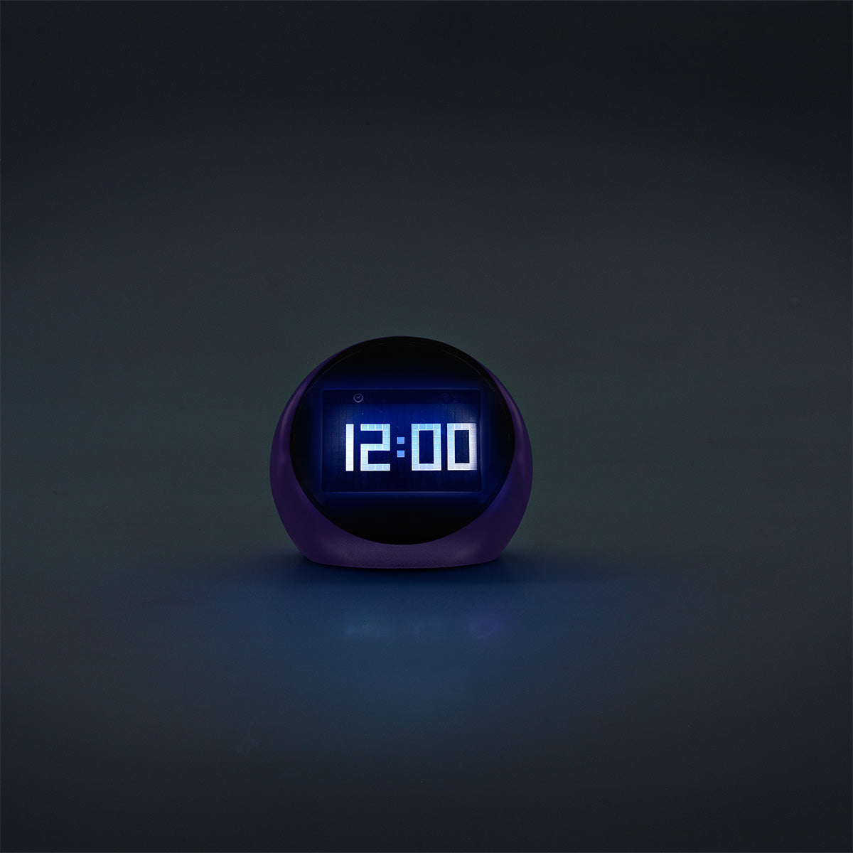Digital purple alarm clock