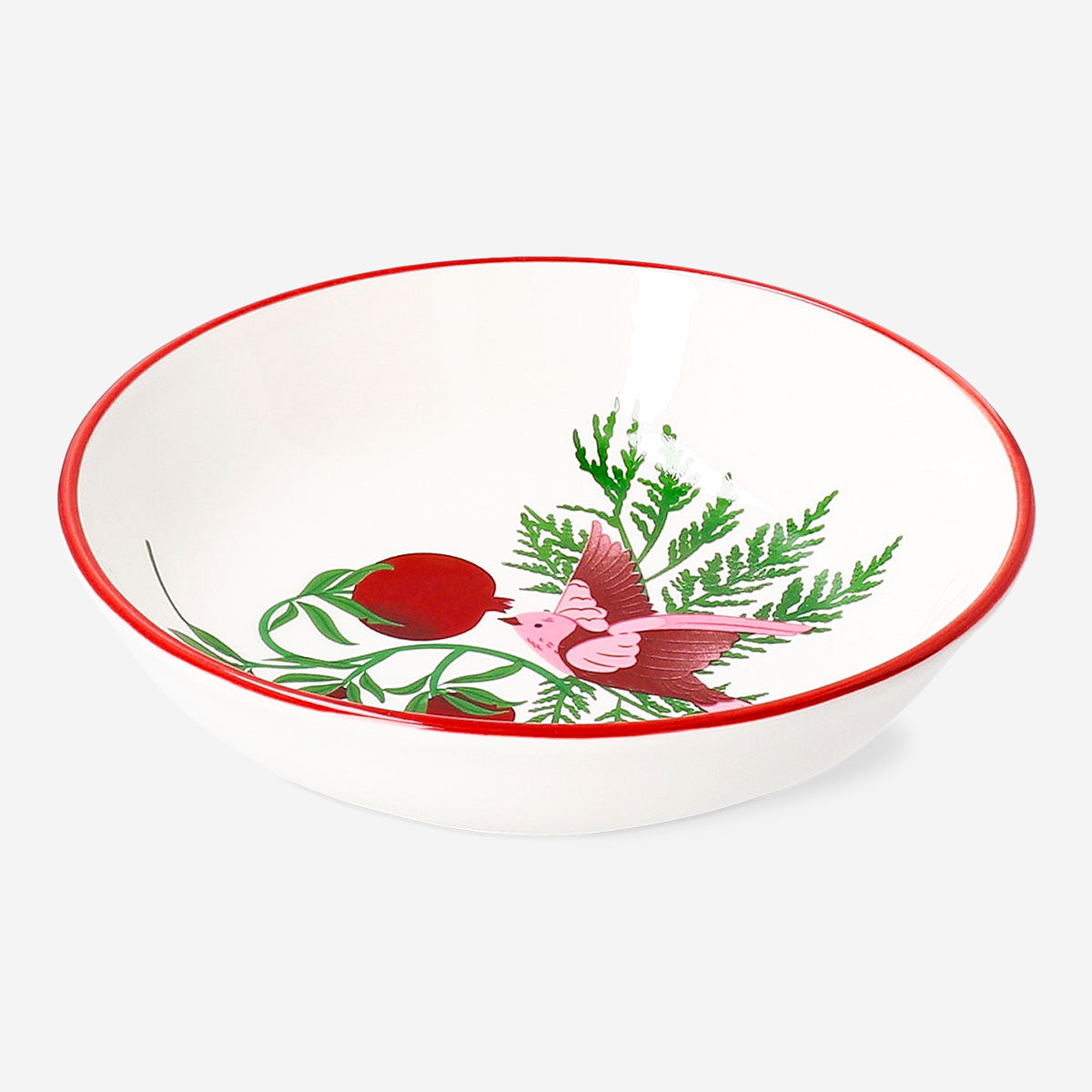 14cm Christmas print low kitchen bowl by Flying Tiger Copenhagen, ceramic with festive holiday design