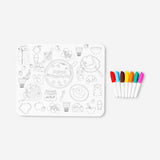 DIY placemat with markers by Flying Tiger Copenhagen, 30x25 cm, featuring colorful designs on a craft paper surface.