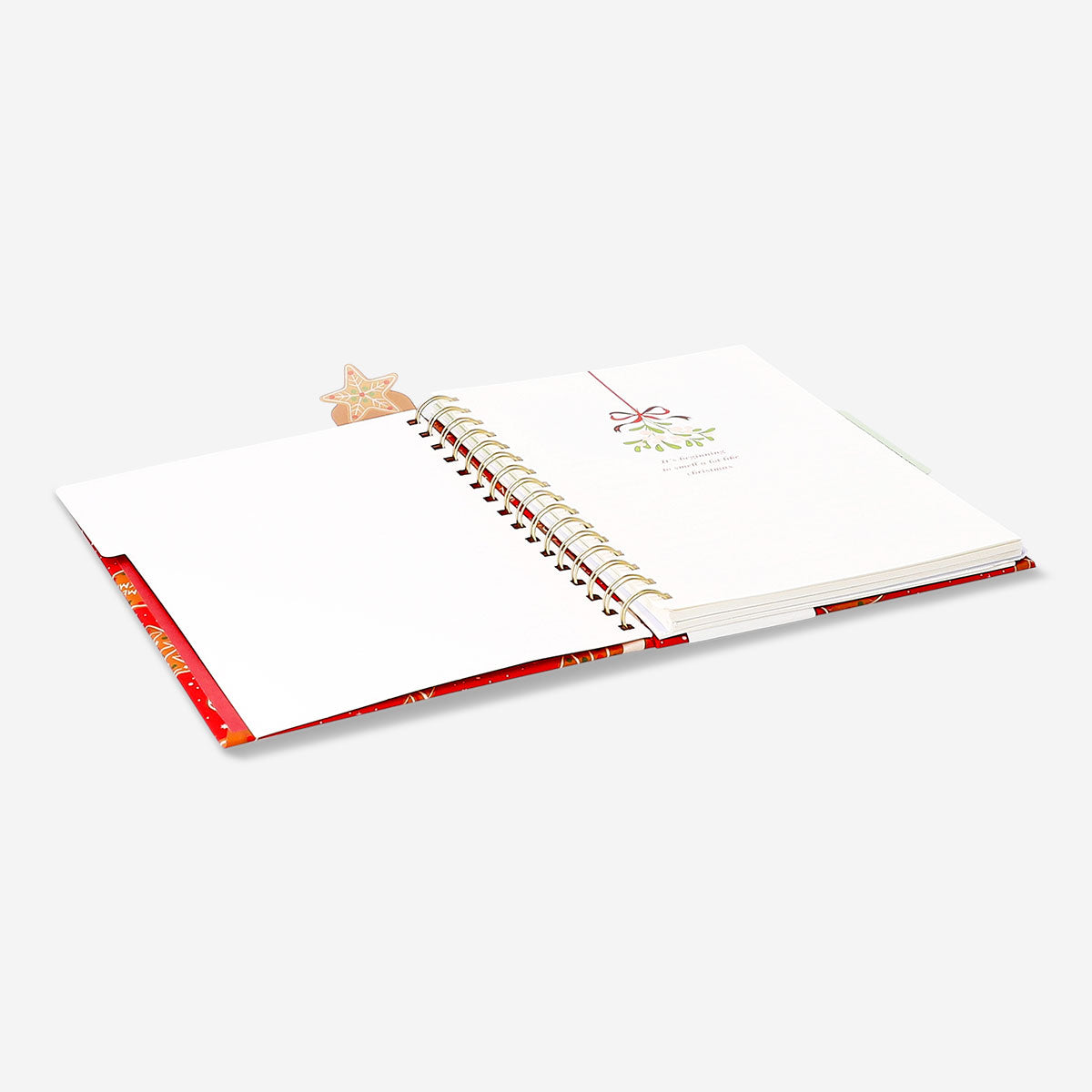 A5 Flying Tiger Copenhagen Christmas recipe book for office use, featuring festive pages and holiday-themed culinary ideas.