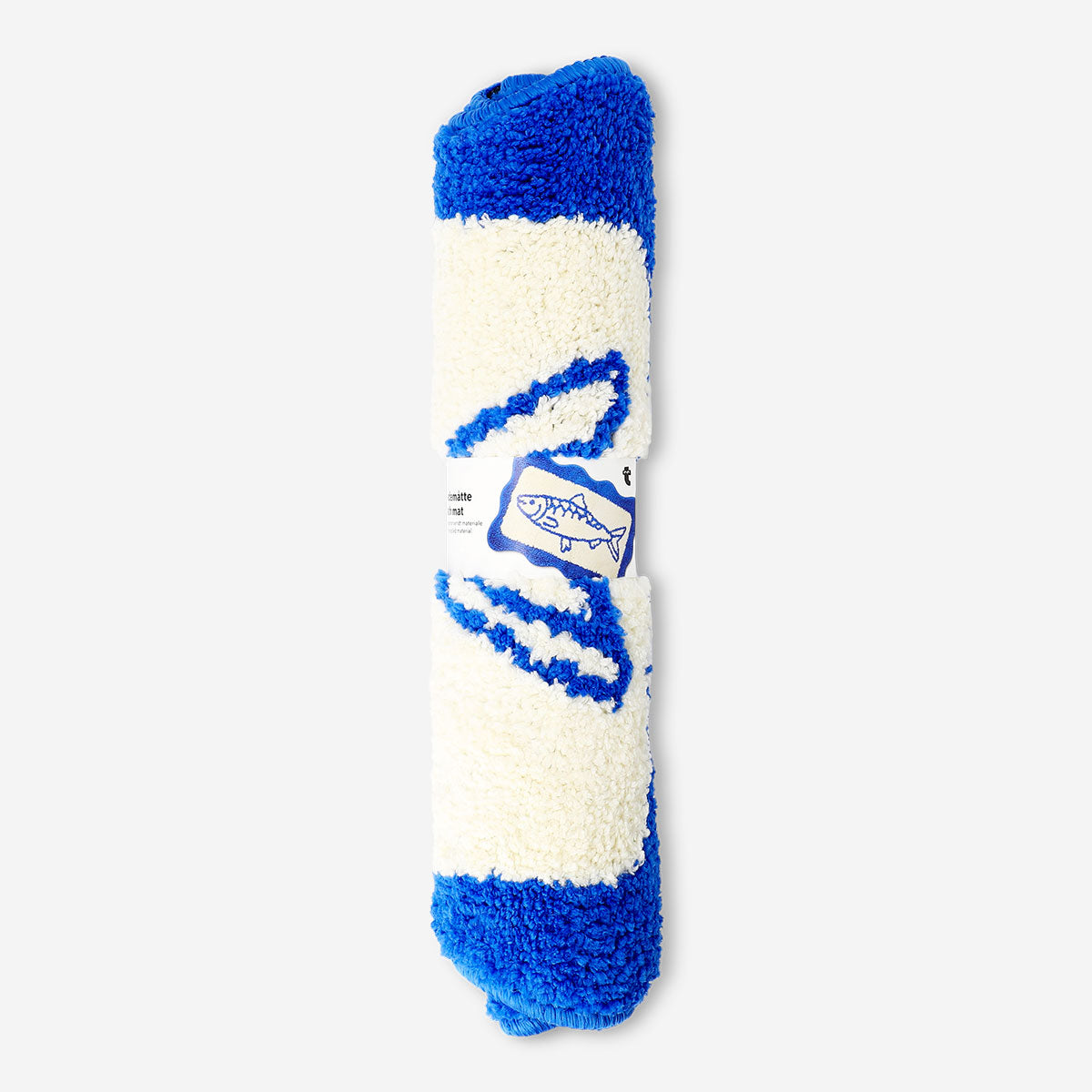 Bath mat with colorful fish motif, 40x60 cm, from Flying Tiger Copenhagen, featuring a soft, textured surface for bathroom decor.