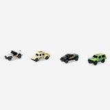 Set of four colorful Jungle toy cars from Flying Tiger Copenhagen, suitable for children’s play and imaginative fun.
