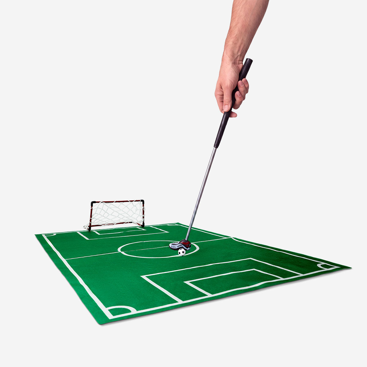 Flying Tiger Copenhagen bathroom golf game gadget with mini golf hole and club, designed for fun in the bathroom.