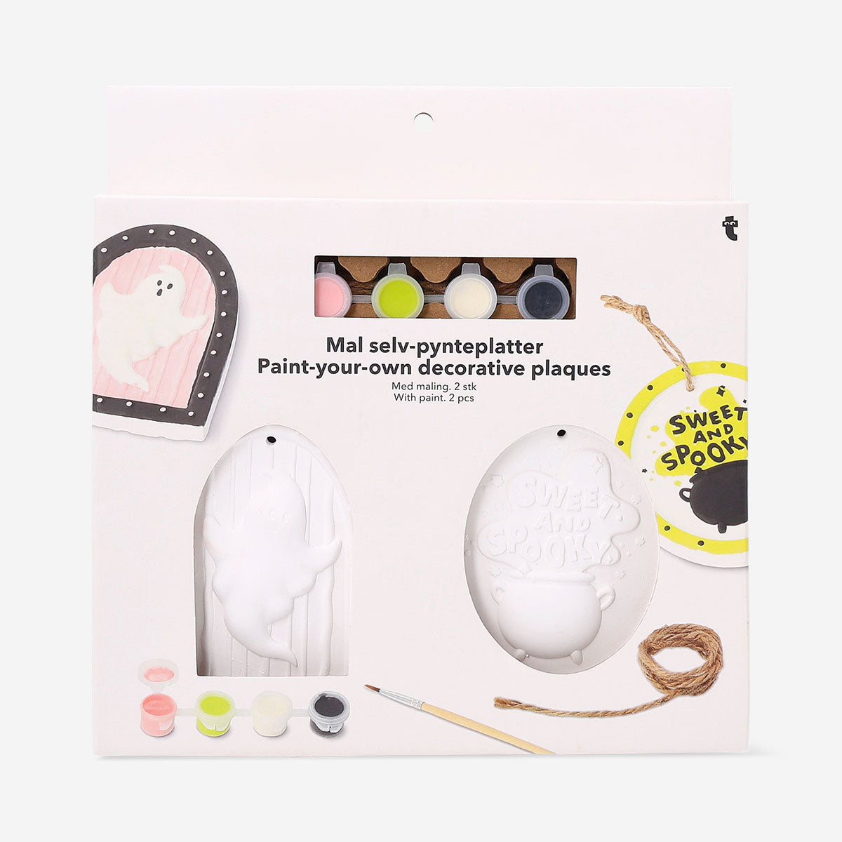 DIY ghost plaster plaques hobby kit by Flying Tiger Copenhagen, featuring ghost-shaped plaster molds for creative craft projects.