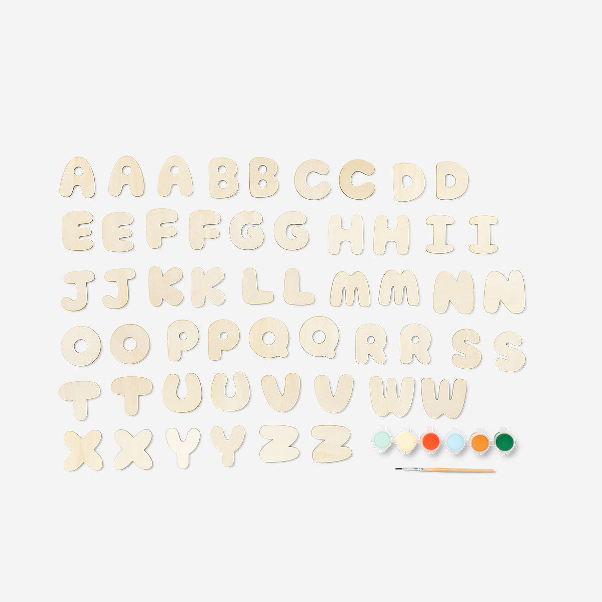 Set of DIY painting letter A to Z in various colors for arts and crafts by Flying Tiger Copenhagen.