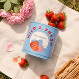 Metal storage tin with berry print from Flying Tiger Copenhagen, 11 cm, featuring colorful berry design for home organization.