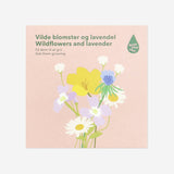 Home seed pack with wildflowers and lavender from Flying Tiger Copenhagen, featuring colorful flower illustrations on the packaging.