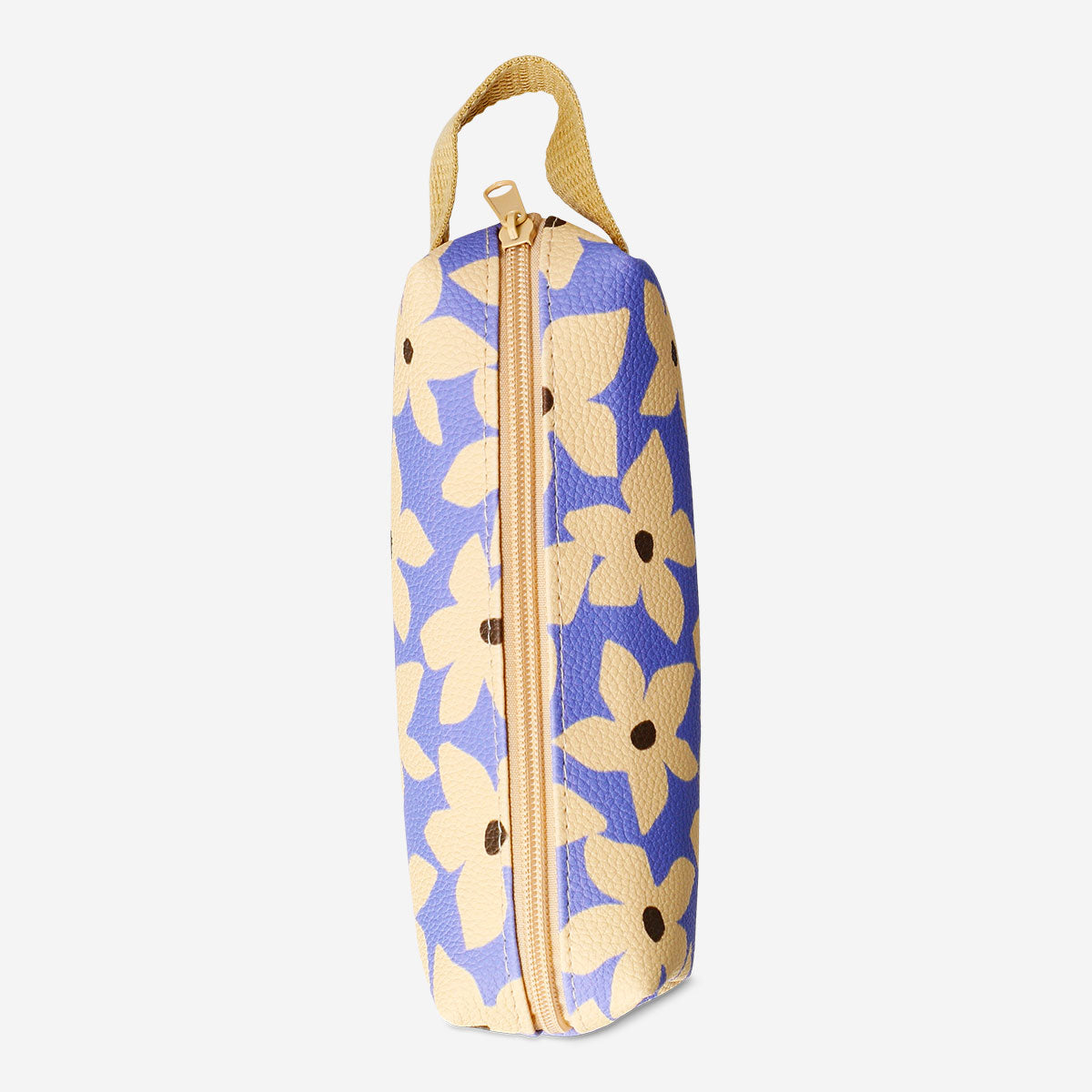 Colorful floral office pencil case by Flying Tiger Copenhagen with zipper closure and vibrant flower pattern.