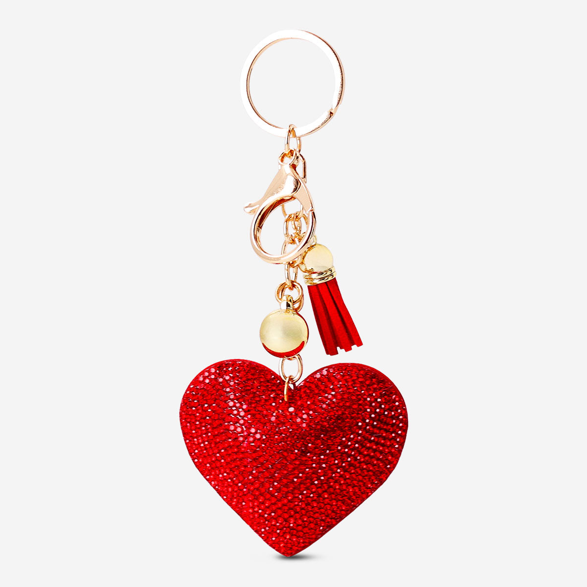 Keyring - Red glitter heart