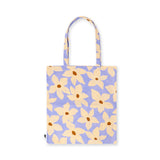 Textile tote bag with colorful flower print from Flying Tiger Copenhagen, featuring sturdy handles and spacious interior.
