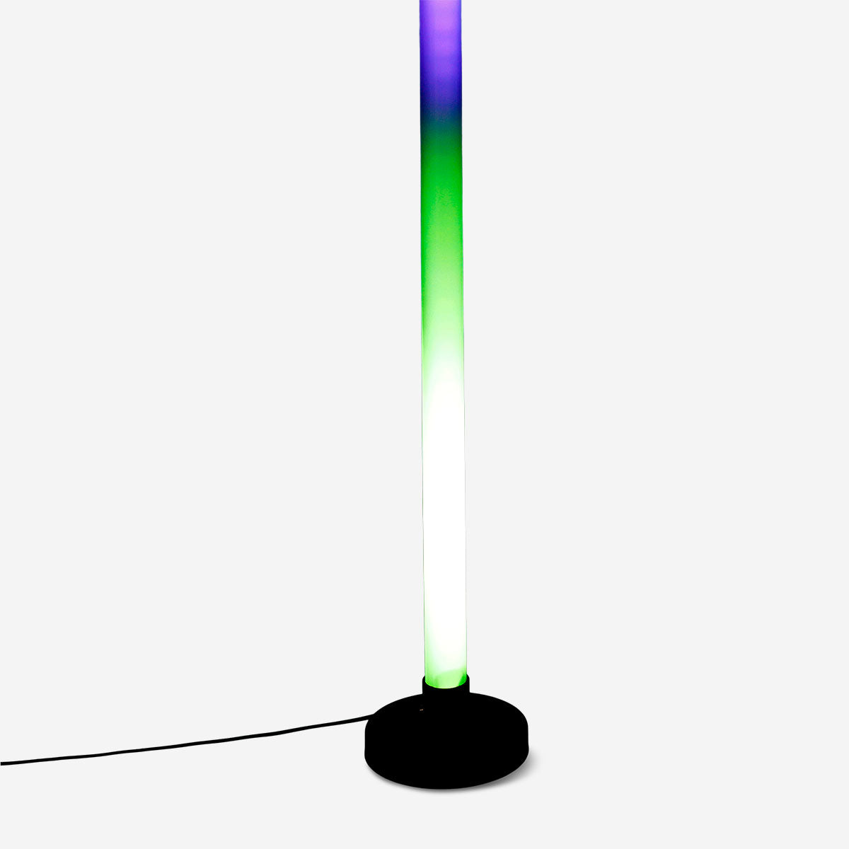 Color-changing LED tube gadget by Flying Tiger Copenhagen showing vibrant illuminated light in a sleek design.