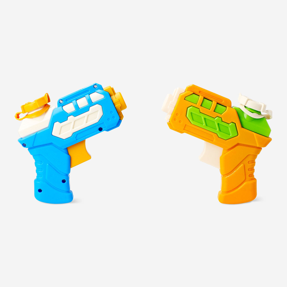 Two Flying Tiger Copenhagen water blasters toy guns for outdoor water fights, bright colors and playful design.