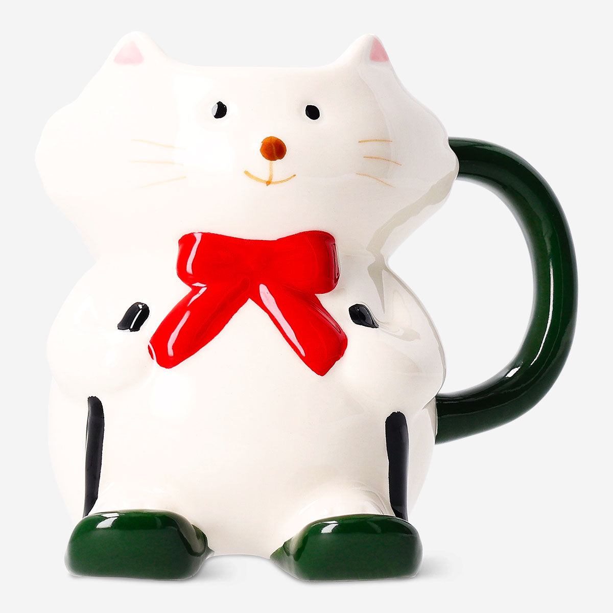 Skiing cat mug from Flying Tiger Copenhagen, 320 ml kitchen ceramic cup with a playful skiing cat design.