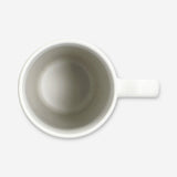 White ceramic cat mug with handle, 400 ml capacity, featuring a cute feline design, ideal for kitchen use by Flying Tiger Copenhagen.