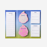 Office sticky memo book by Flying Tiger Copenhagen with colorful pages for note-taking and organization.
