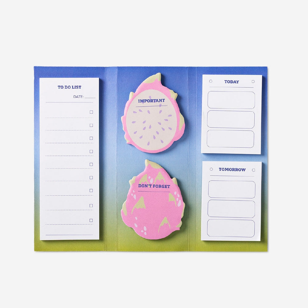 Office sticky memo book by Flying Tiger Copenhagen with colorful pages for note-taking and organization.