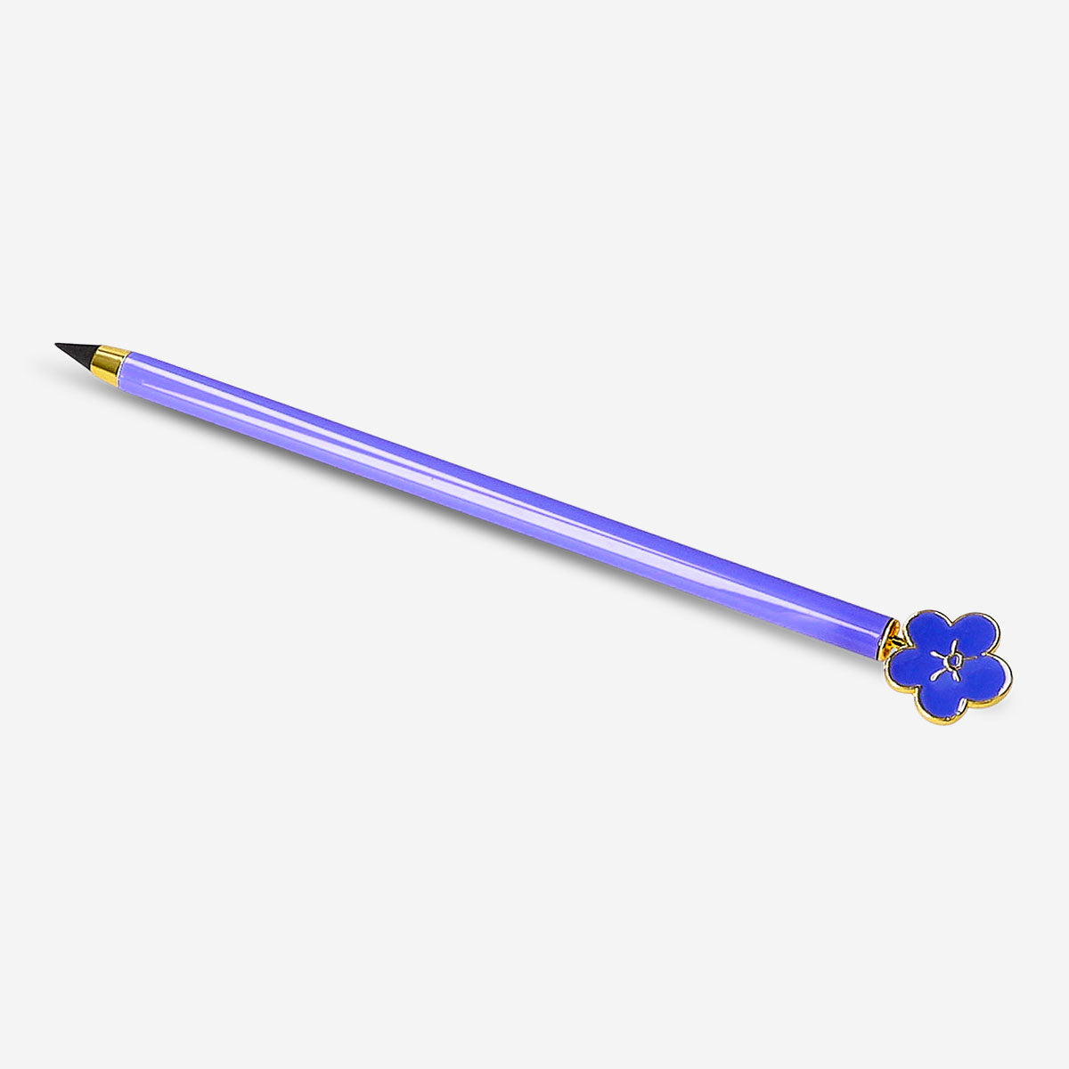 Blue flower Everlastning pencil by Flying Tiger Copenhagen for office use, featuring a colorful flower design on the pencil.