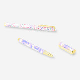 Two Flying Tiger Copenhagen ballpoint pens with colorful, fun printed designs for office use, displayed on a white background.