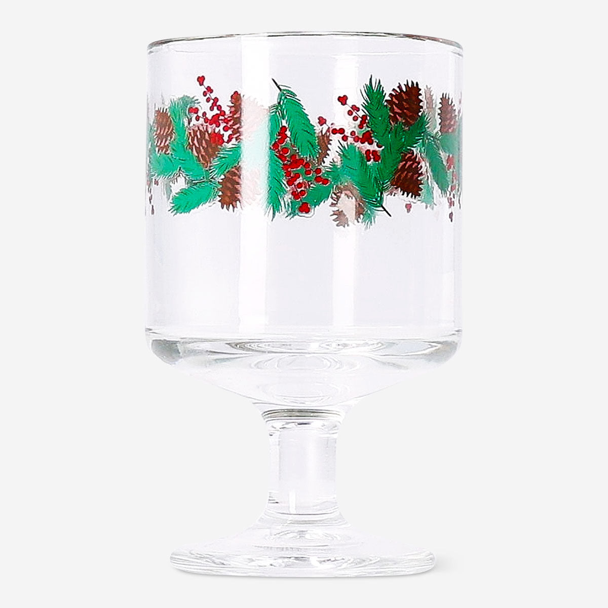 Christmas print wine glass, 230 ml, perfect for holiday celebrations, by Flying Tiger Copenhagen.