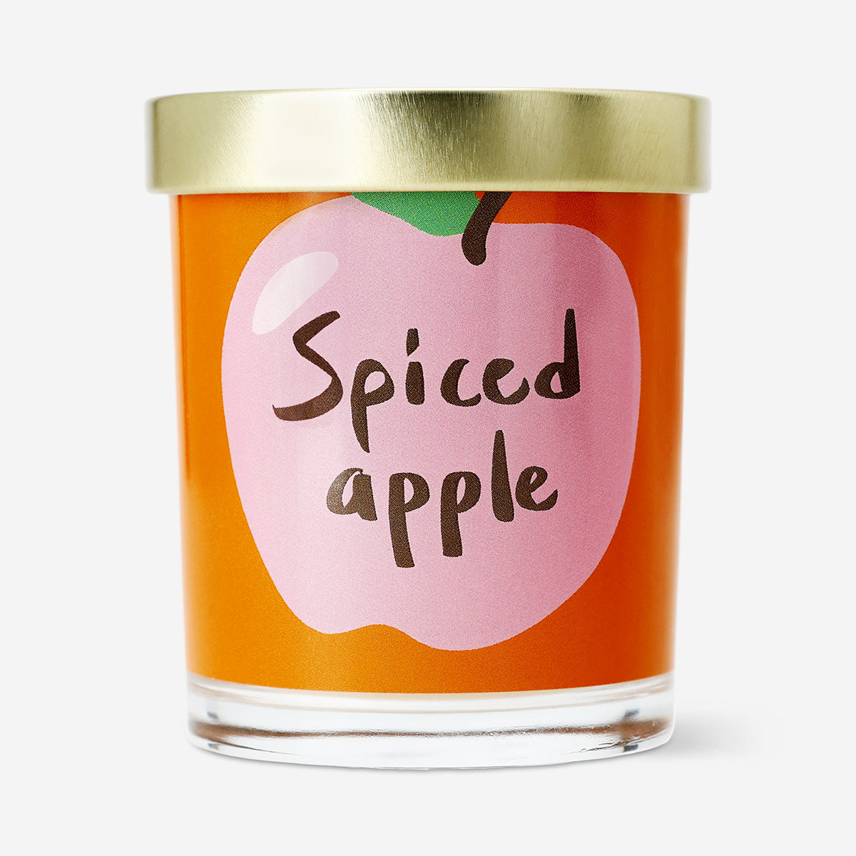 Flying Tiger Copenhagen scented candle with spiced apple fragrance, in a glass jar, perfect for home decor and cozy ambiance.