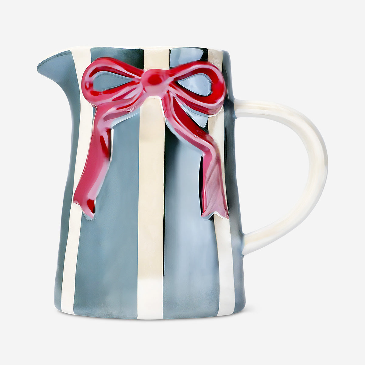 Striped jug with embossed bow - 1 L