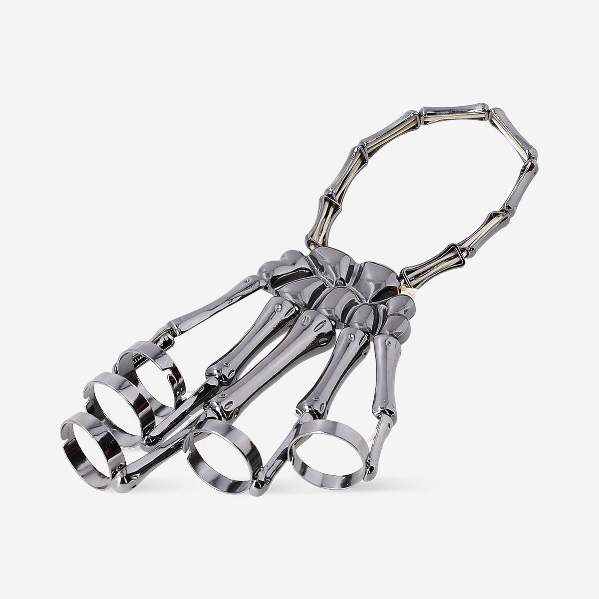 Textile skeleton hand jewelry by Flying Tiger Copenhagen featuring detailed skeleton hand design on soft fabric.