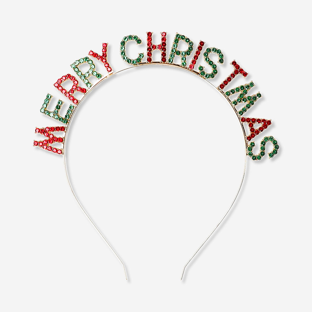 Gold Merry Christmas costume hairband for adults, festive party accessory by Flying Tiger Copenhagen, featuring holiday-themed design.