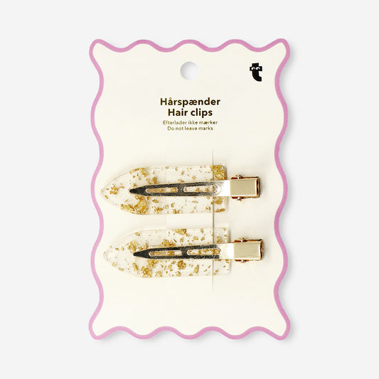 Gold hair clips - 2 pcs
