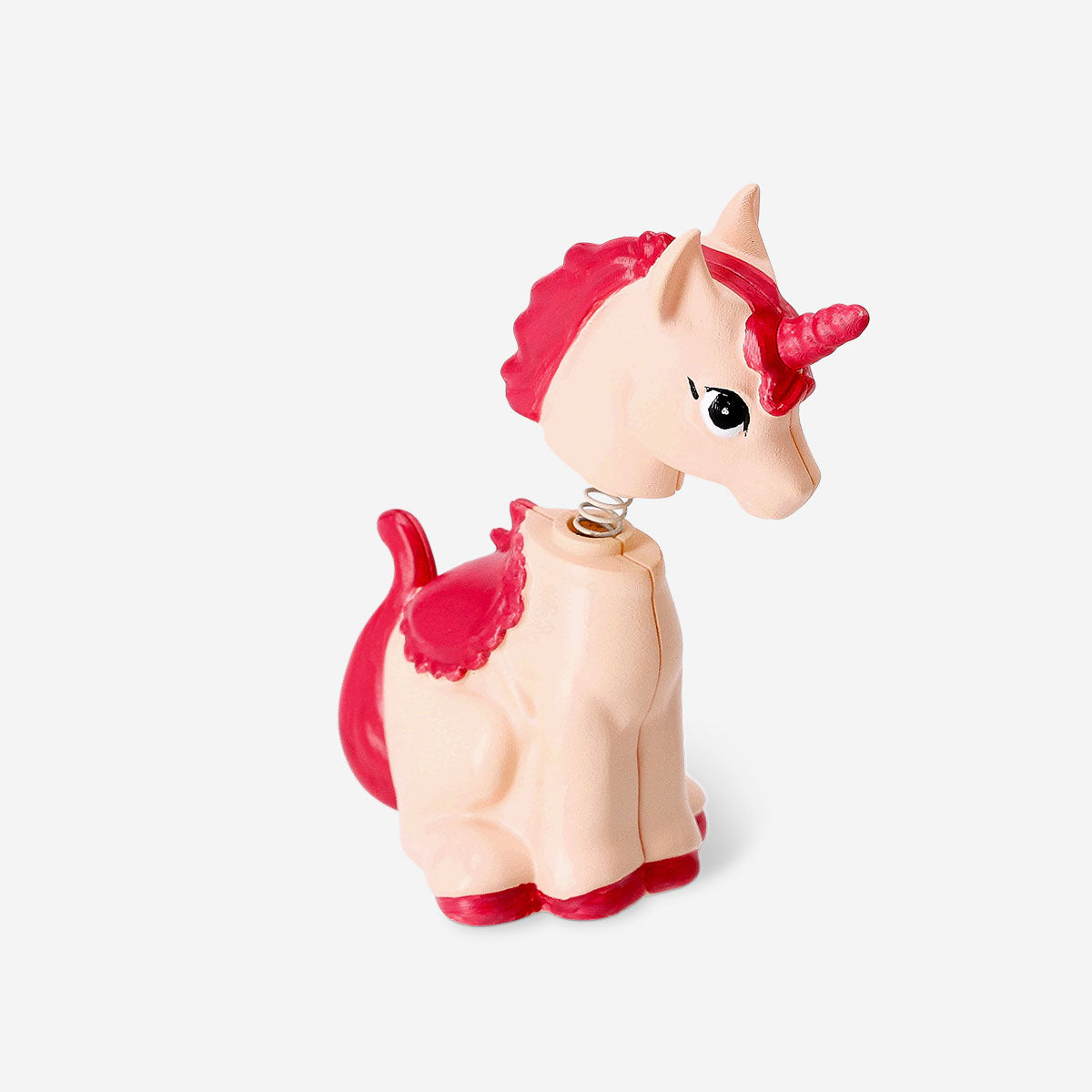 Flying Tiger Copenhagen unicorn bobblehead toy with a colorful, whimsical design and a springy head for fun display.