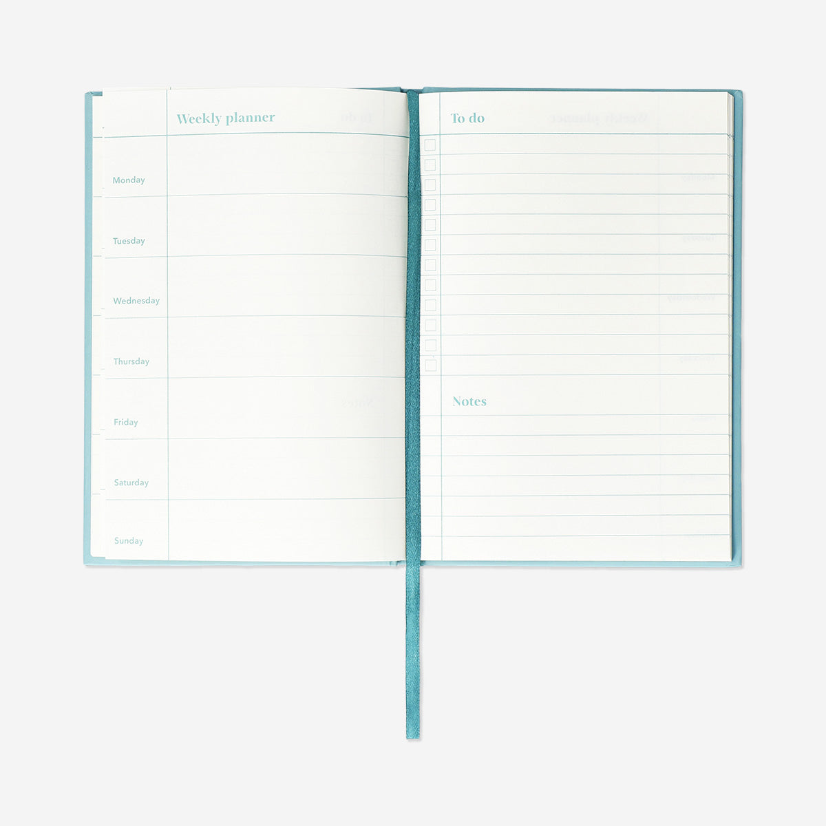 Blue weekly planner - English