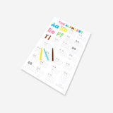 Colorful DIY alphabet poster by Flying Tiger Copenhagen featuring alphabet letters for craft and educational projects.