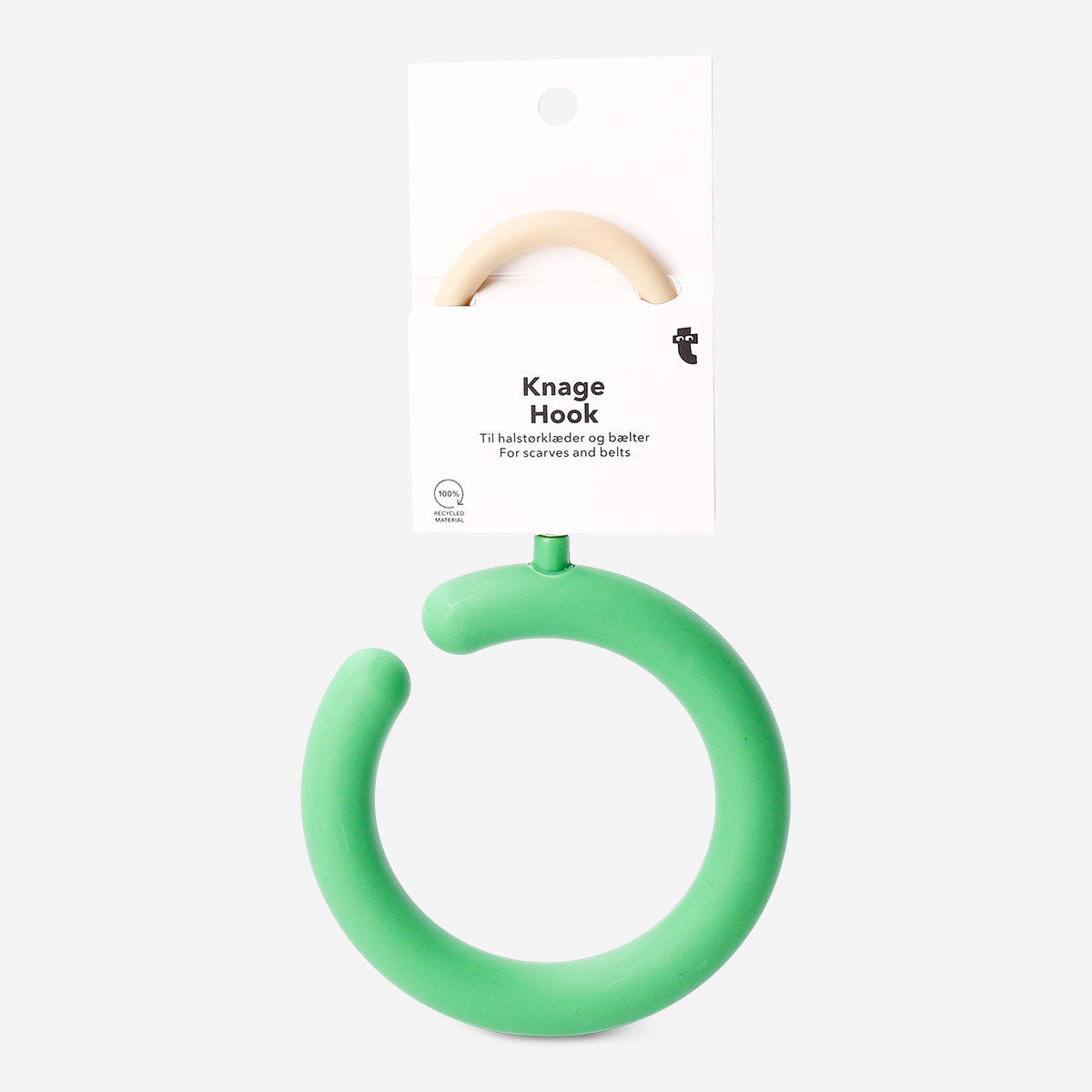 Round scarf and belt hook from Flying Tiger Copenhagen mounted on a wall, perfect for organizing accessories.