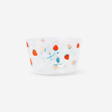 Two party bowls with strawberry print from Flying Tiger Copenhagen, perfect for serving snacks at gatherings.