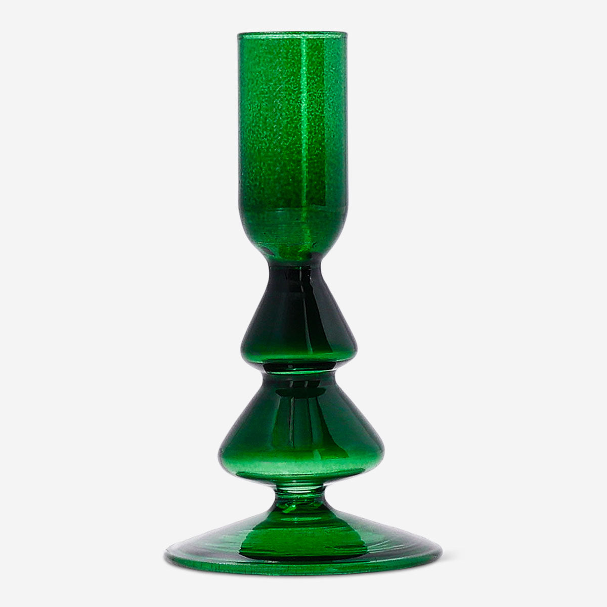 Green tree-shaped candle holder from Flying Tiger Copenhagen, 11 cm tall, with a detailed leafy design for home decor.