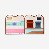 Colorful bakery-themed sticker book by Flying Tiger Copenhagen featuring illustrated bakery items and fun stickers for hobbies.