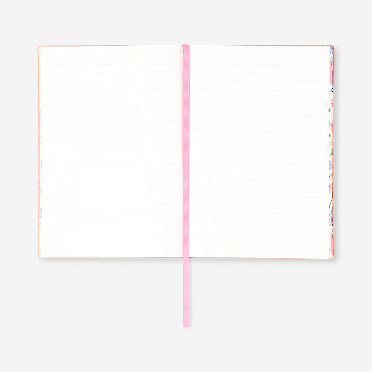 A5 soft cover floral notebook from Flying Tiger Copenhagen with colorful flower patterns on the cover.