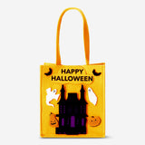 Felt trick-or-treat bag with candy design by Flying Tiger Copenhagen for Halloween, featuring colorful candy illustrations.