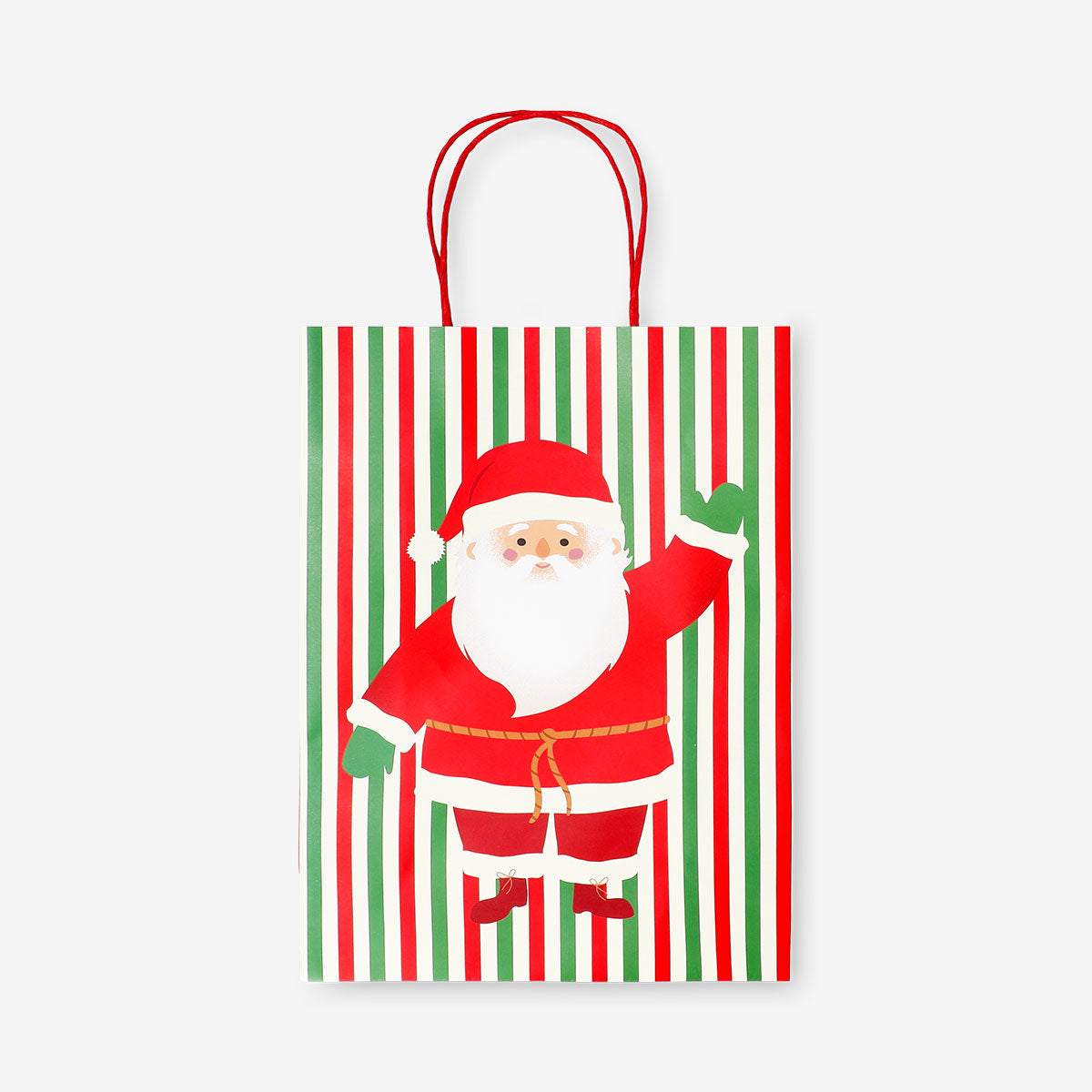 Office gift bag featuring a festive Big Santa design from Flying Tiger Copenhagen, with colorful holiday illustrations.