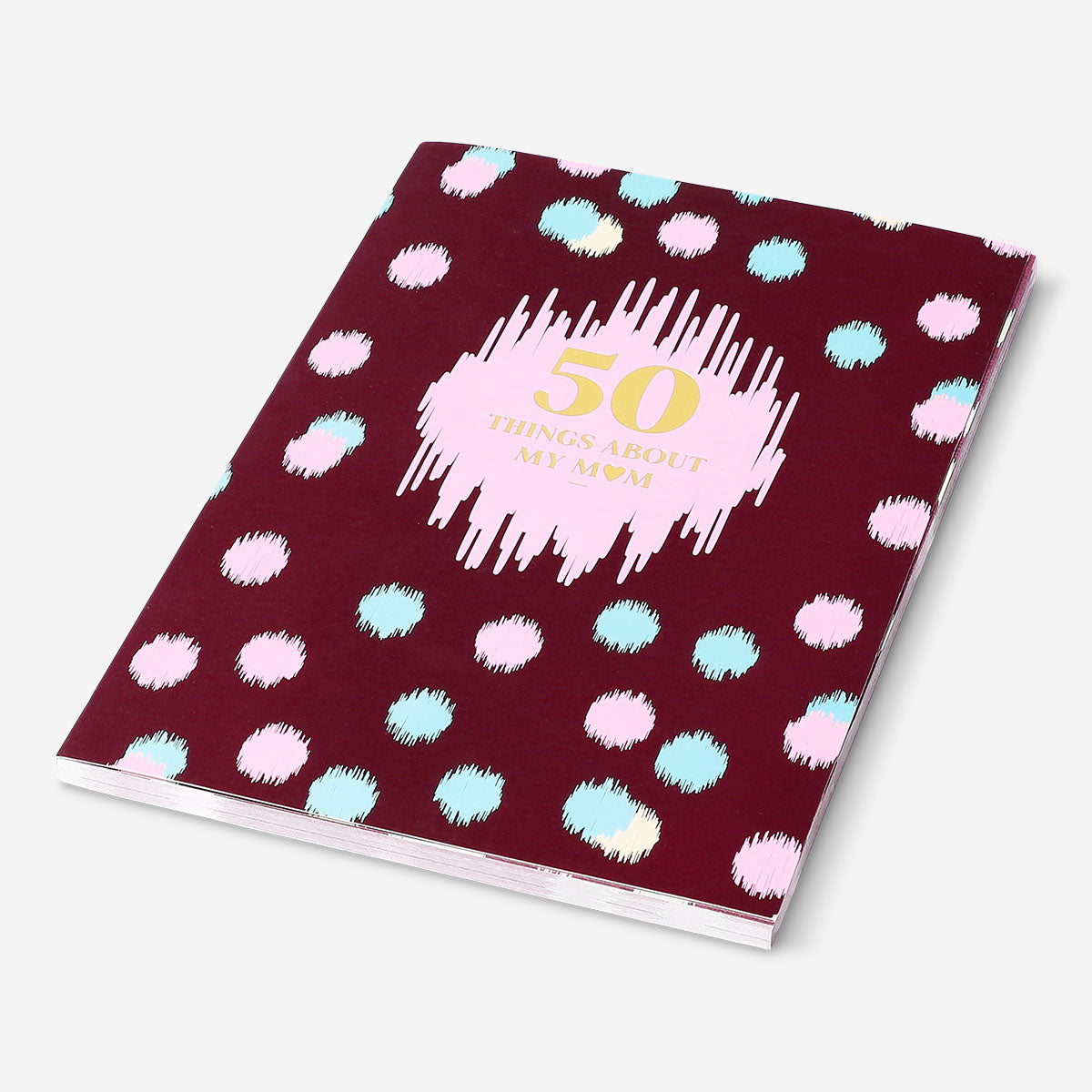 Memory journal for mum by Flying Tiger Copenhagen, English office journal with lined pages and colorful cover design.