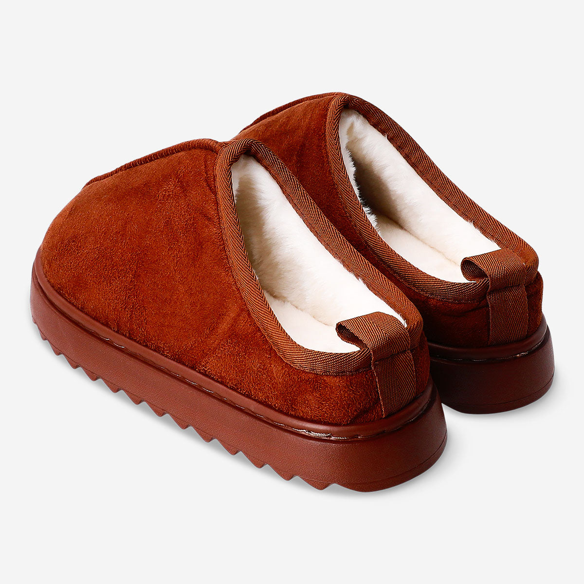Brown textile clog slippers in size 39/40 with a slip-on design, featuring a comfortable and casual style.