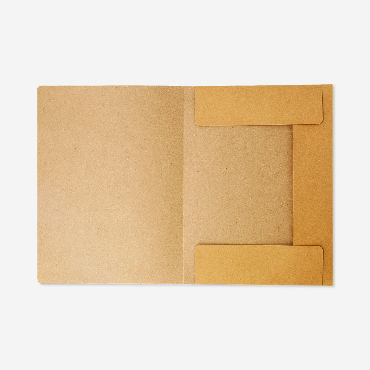 A4 craft paper document folder with elastic closure from Flying Tiger Copenhagen for organizing papers in an office setting.