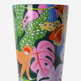 Two reusable party cups with colorful tropical print from Flying Tiger Copenhagen, perfect for tropical-themed gatherings.