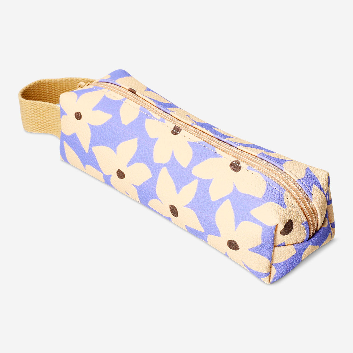 Floral Flying Tiger Copenhagen office pencil case with colorful flower pattern and zipper closure.