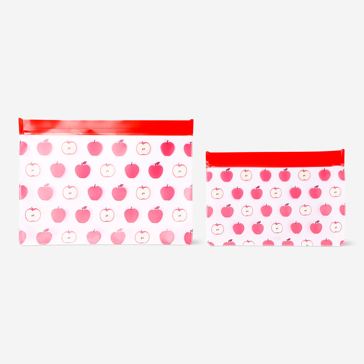 Reusable kitchen grip seal bags with red apple design, set of 2 by Flying Tiger Copenhagen for storing food securely.