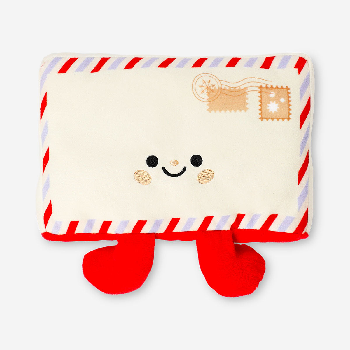 Flying Tiger Copenhagen plush toy featuring a smiling letter to Santa, soft and colorful holiday-themed Christmas toy.