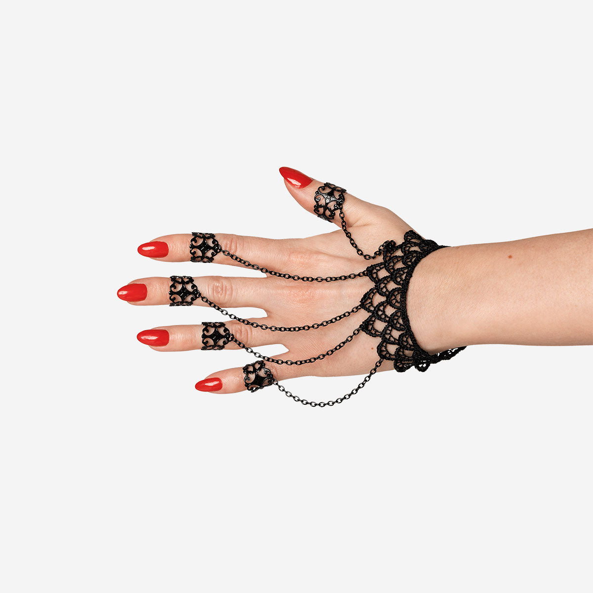 Delicate hand lace textile jewelry piece with intricate lace patterns, crafted by Flying Tiger Copenhagen.